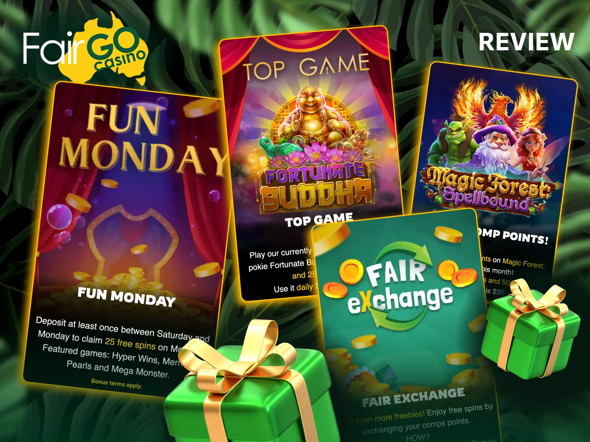 Enjoy bonus rounds with Fair Go Casino’s no-deposit free spins offer.