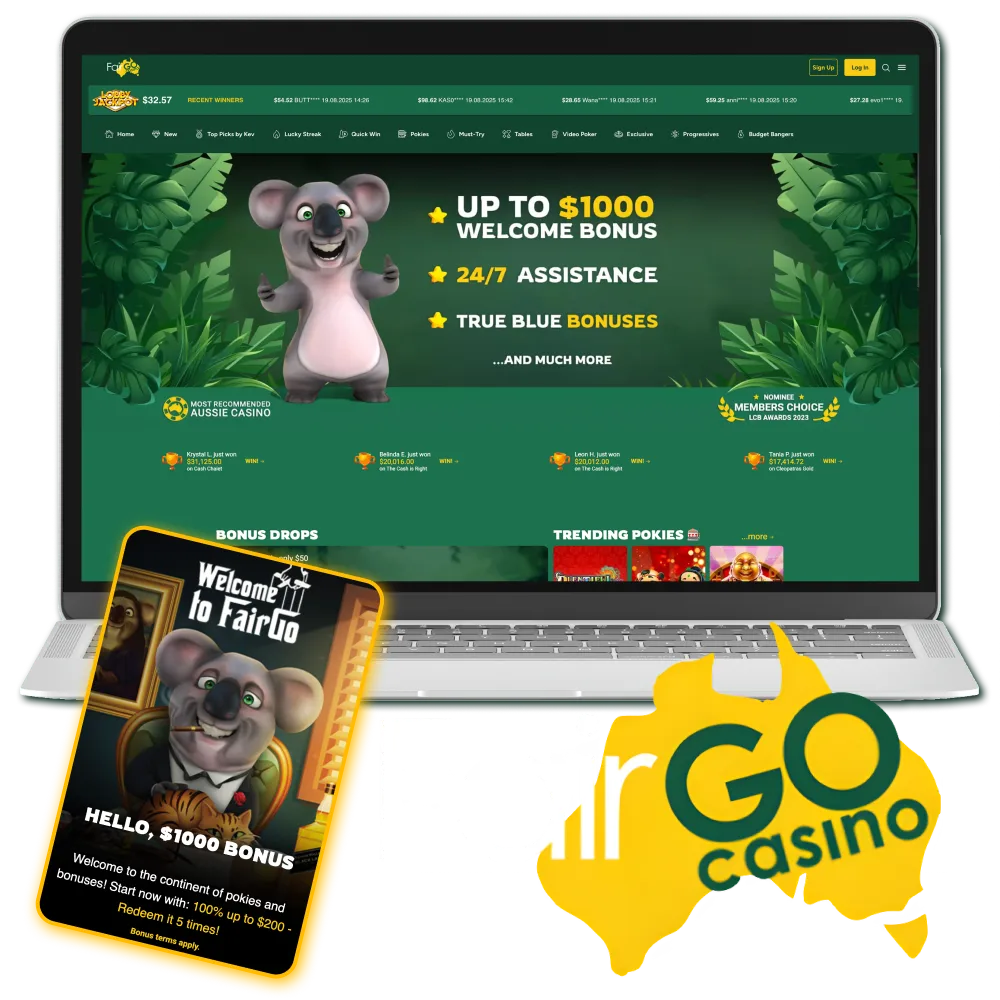 Play at Fair Go Casino in Australia.